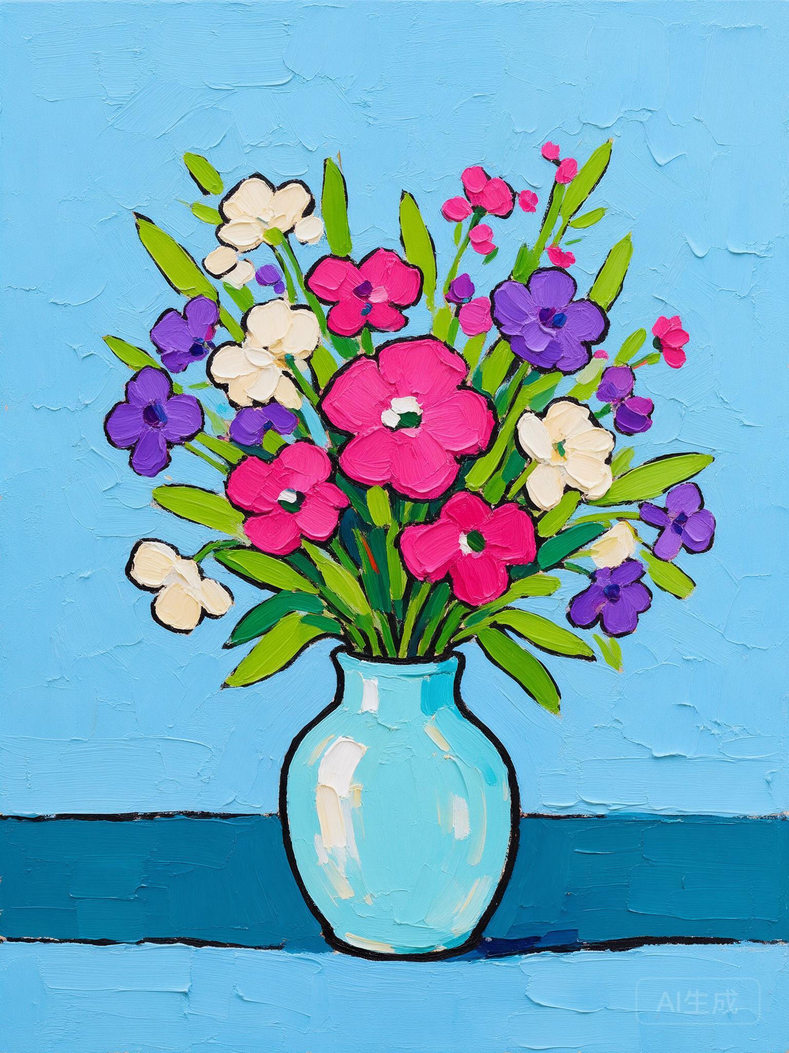Vibrant Floral - Contemporary Expressionist Wall Art - view 2