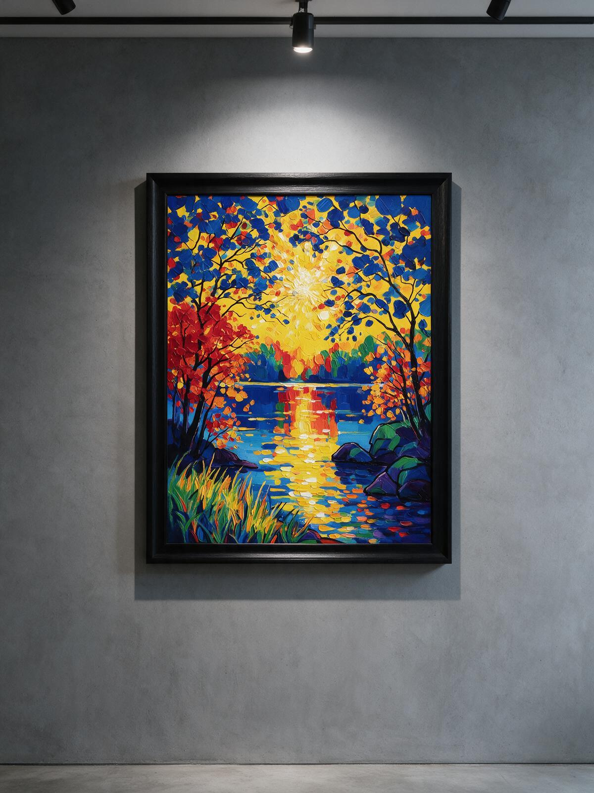 Lake Surface Landscape - Contemporary Expressionist Wall Art