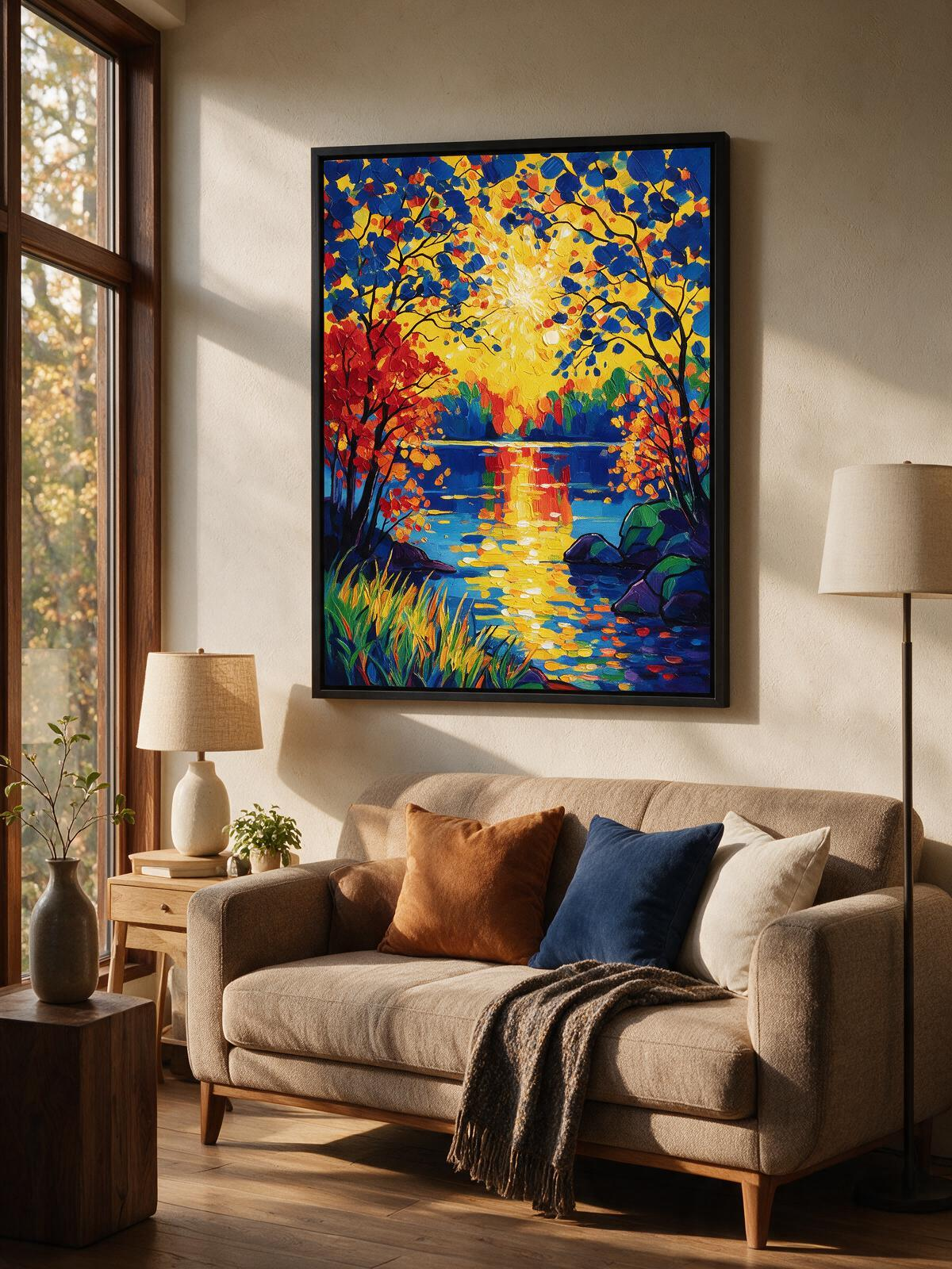 Lake Surface Landscape - Contemporary Expressionist Wall Art