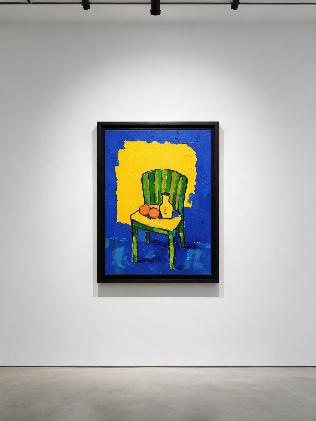 Quiet Interior — ACOVAR Contemporary Expressionist Wall Art (60 x 80 cm, Matte Black Frame)
