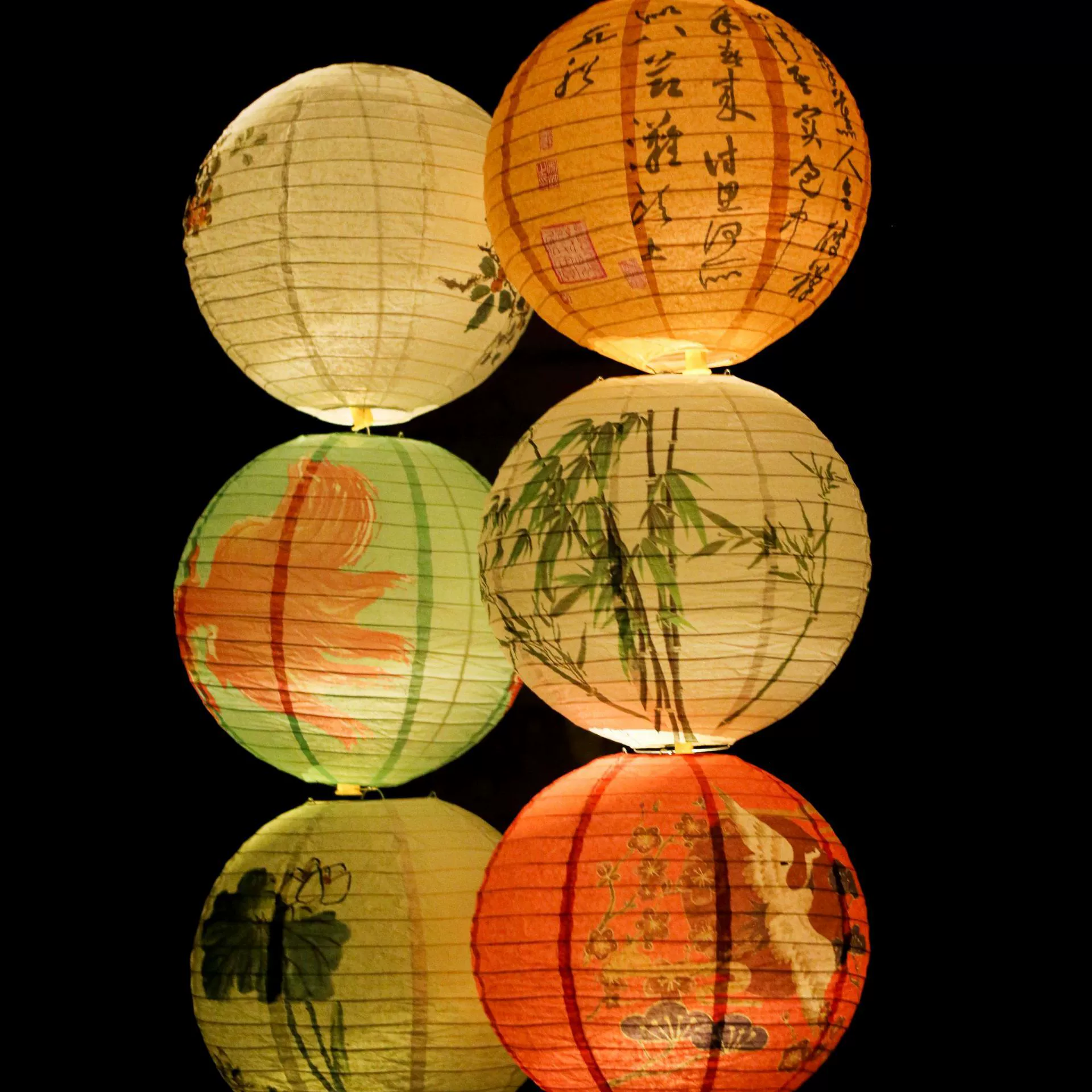 Chinese-style paper lantern outdoor scene decoration ancient-style printed lampshade teahouse tea-boiling lantern hanging ornament pendant