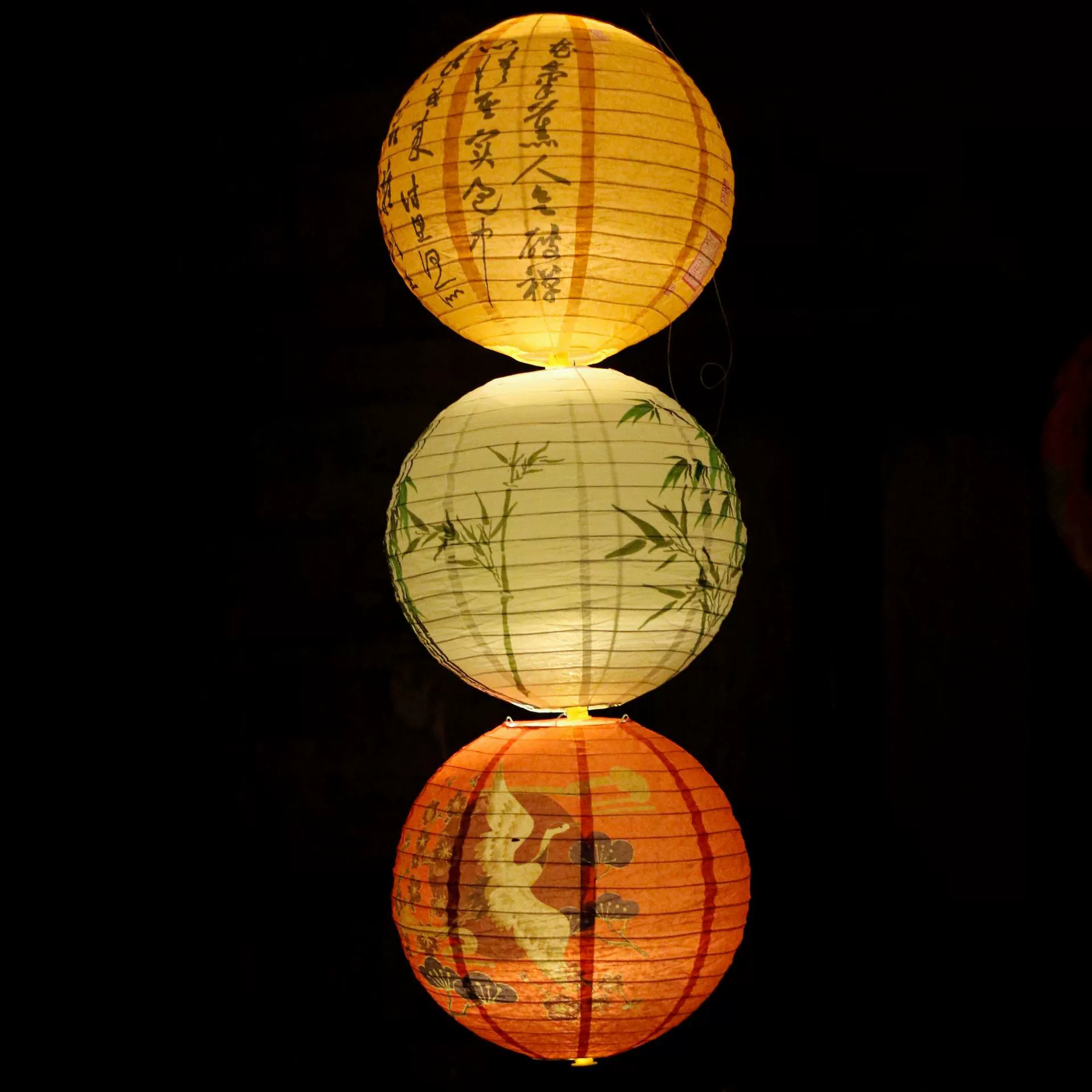 Chinese-style paper lantern outdoor scene decoration ancient-style printed lampshade teahouse tea-boiling lantern hanging ornament pendant