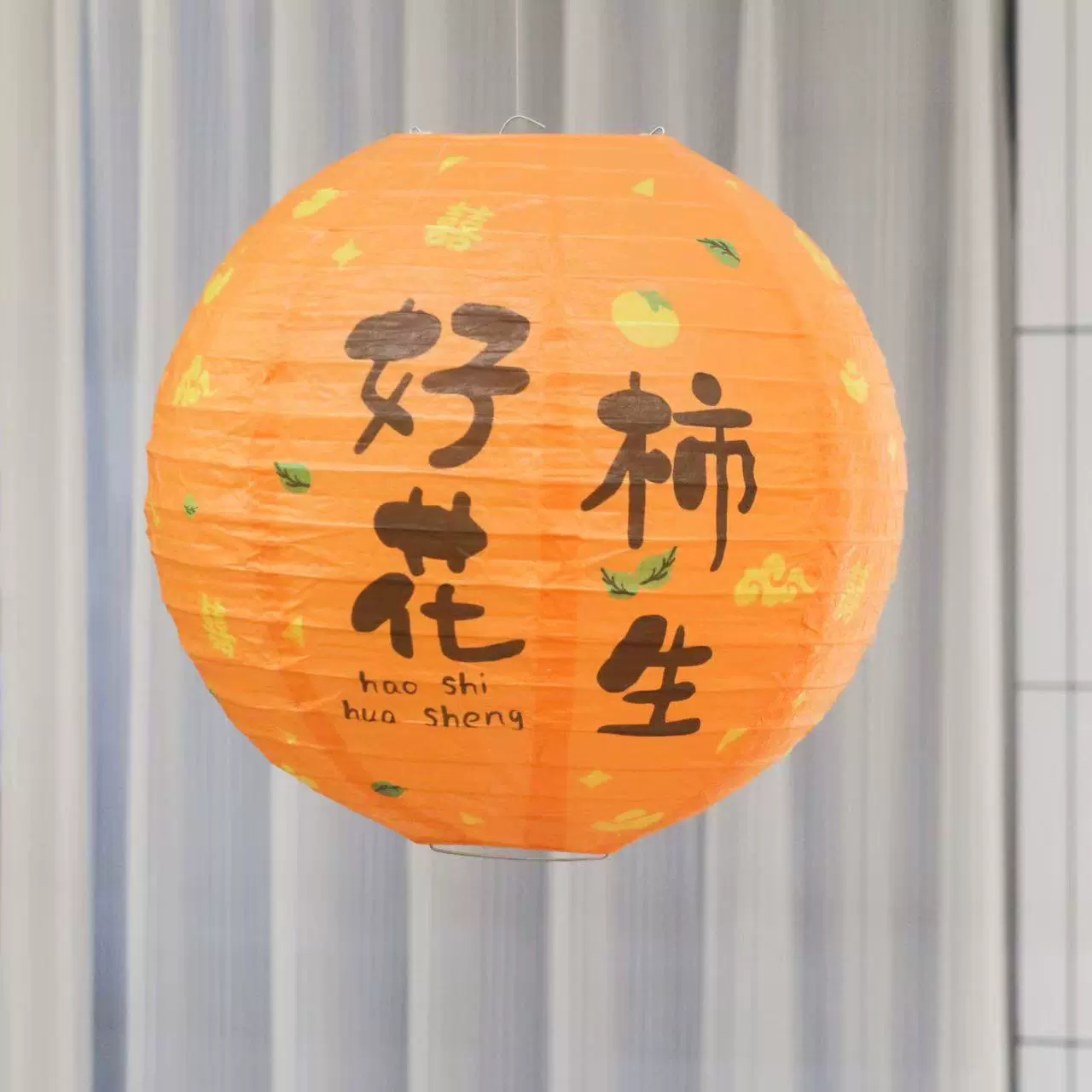 Chinese-style paper lantern outdoor scene decoration ancient-style printed lampshade teahouse tea-boiling lantern hanging ornament pendant