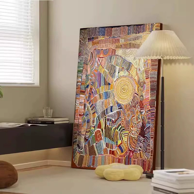 Mid‑Century Style Wealth‑Attracting Abstract Art Entryway Decor Painting, Aesthetic Dopamine‑Infused Textured Wall Art for Living Room