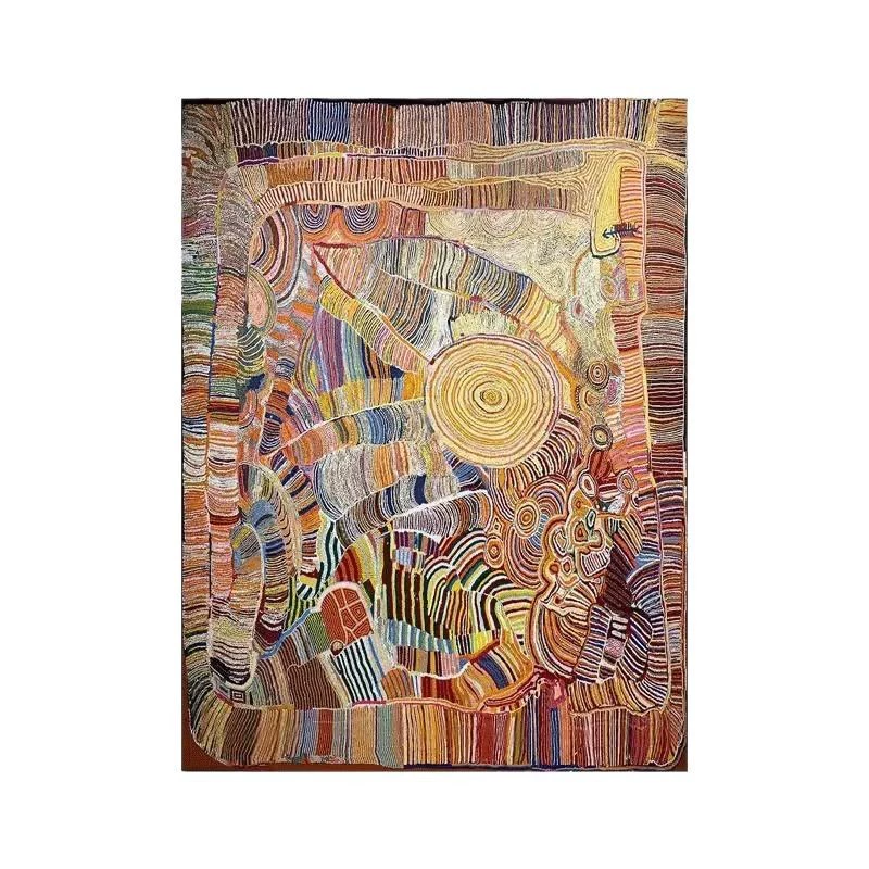 Mid‑Century Style Wealth‑Attracting Abstract Art Entryway Decor Painting, Aesthetic Dopamine‑Infused Textured Wall Art for Living Room