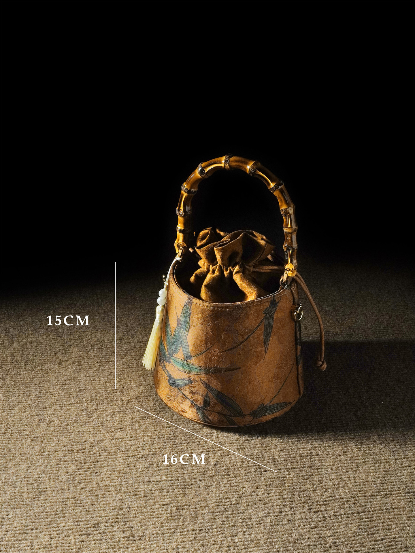 Chinese Bamboo-Joint Bucket Bag with Tassels | National Style Shoulder/Crossbody Women's Handbag