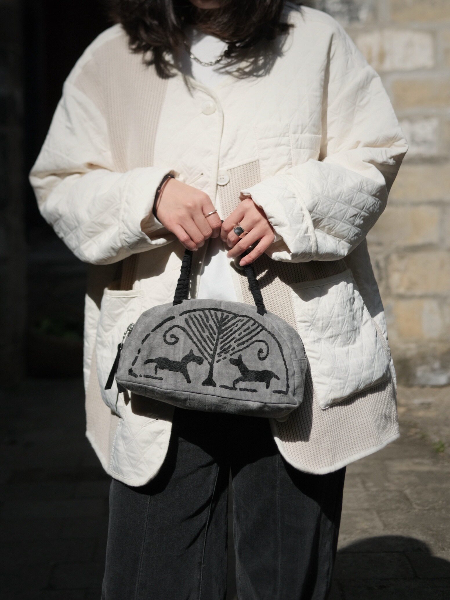 Original Design Hand-embroidered Ethnic Style Chinese Wadang Traditional Pattern Handheld Shell Bag