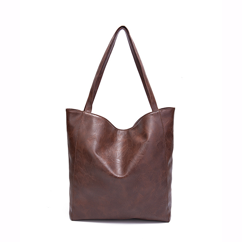 Fashionable Studded Contrast Color Paneled Large Capacity Shoulder Tote Women's Bag