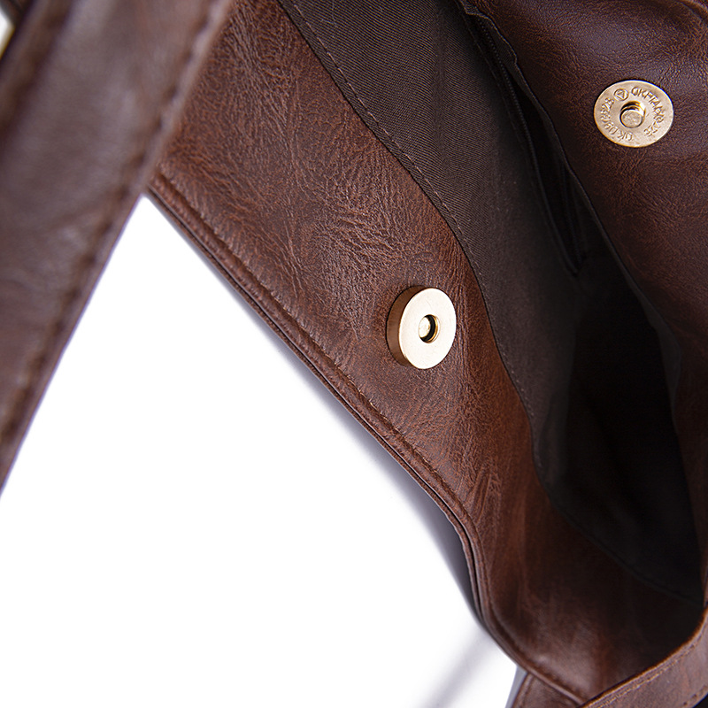Fashionable Studded Contrast Color Paneled Large Capacity Shoulder Tote Women's Bag