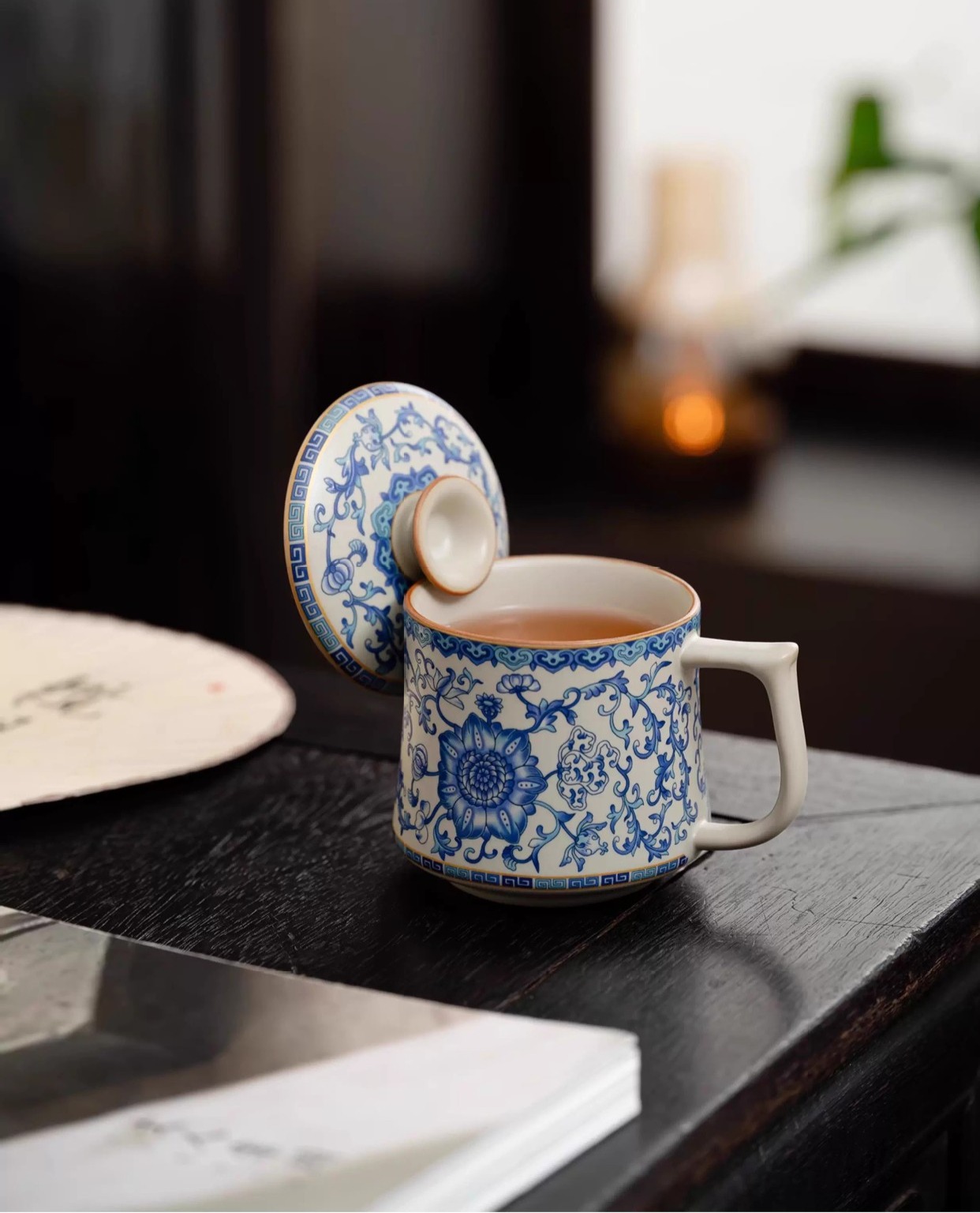 Intertwined Lotus Pattern Rice Yellow Ru Kiln Teacup