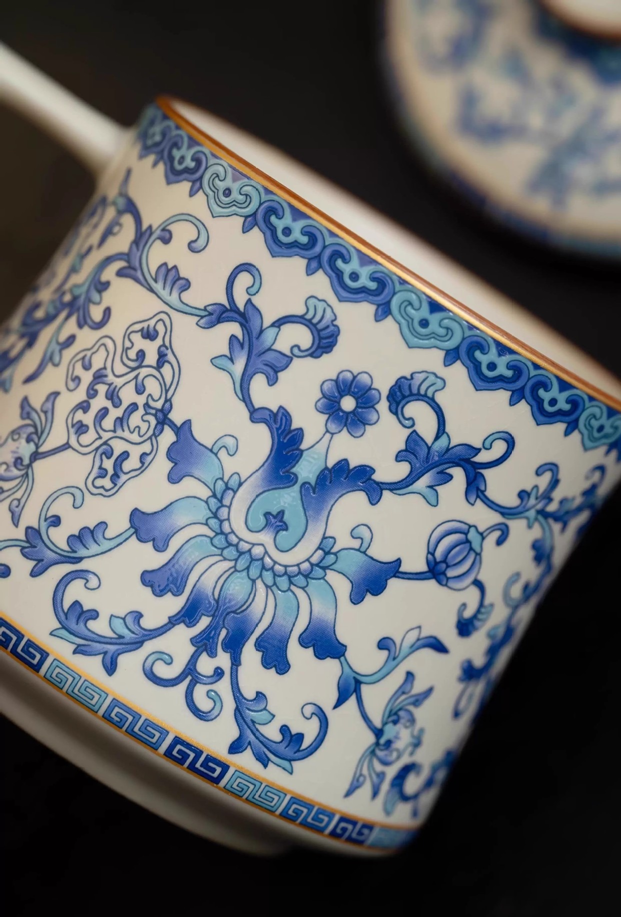 Intertwined Lotus Pattern Rice Yellow Ru Kiln Teacup