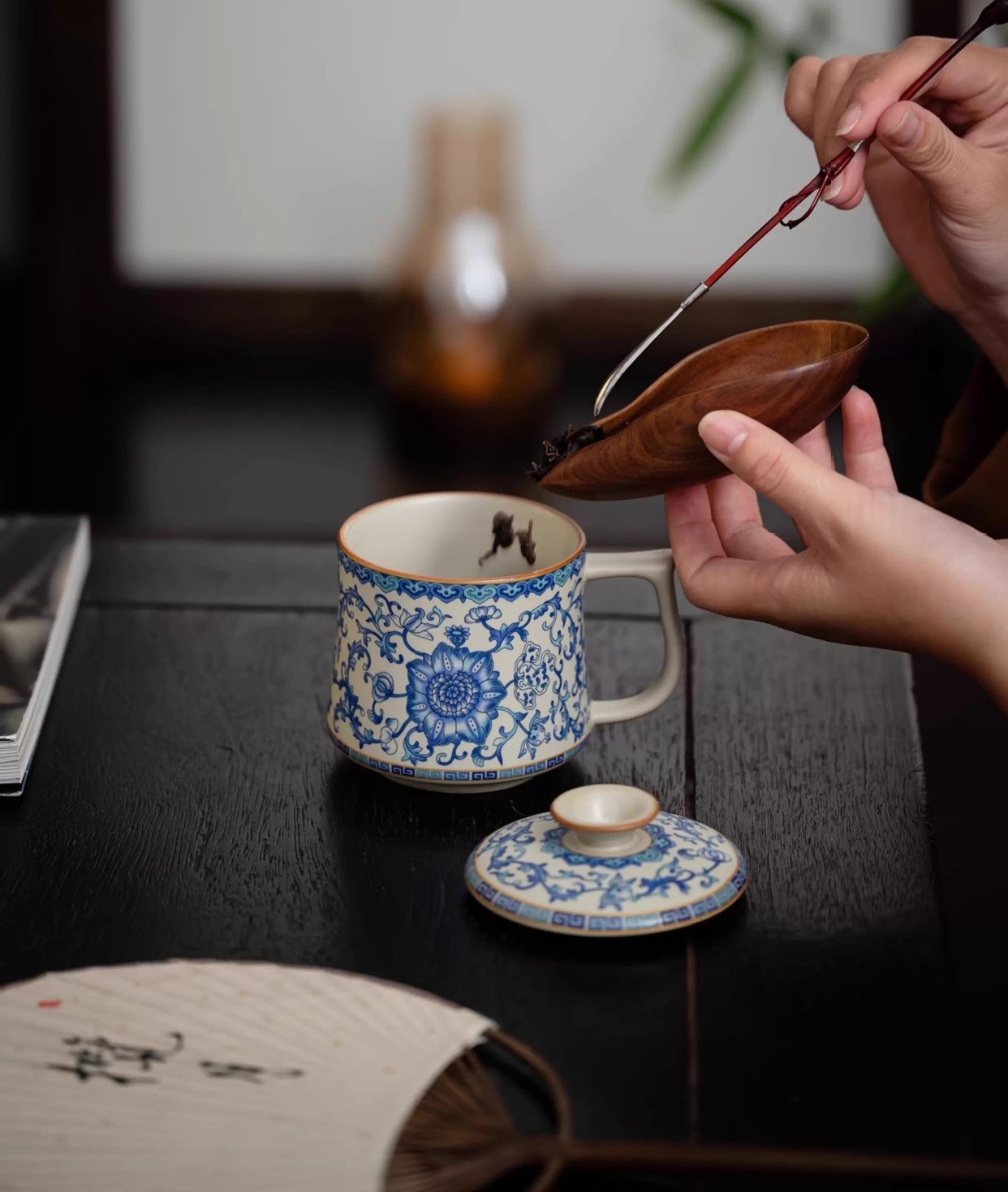 Intertwined Lotus Pattern Rice Yellow Ru Kiln Teacup