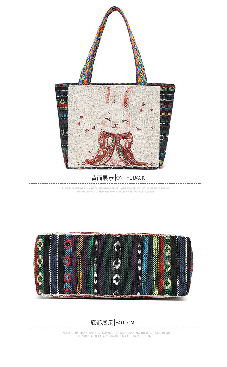 Canvas Shoulder Bag for Women, Small Square Bag, Ethnic Style, Stylish Commuter Handbag