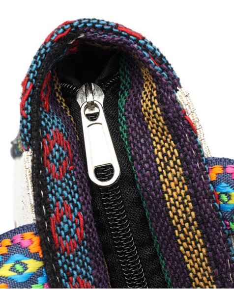 Canvas Shoulder Bag for Women, Small Square Bag, Ethnic Style, Stylish Commuter Handbag