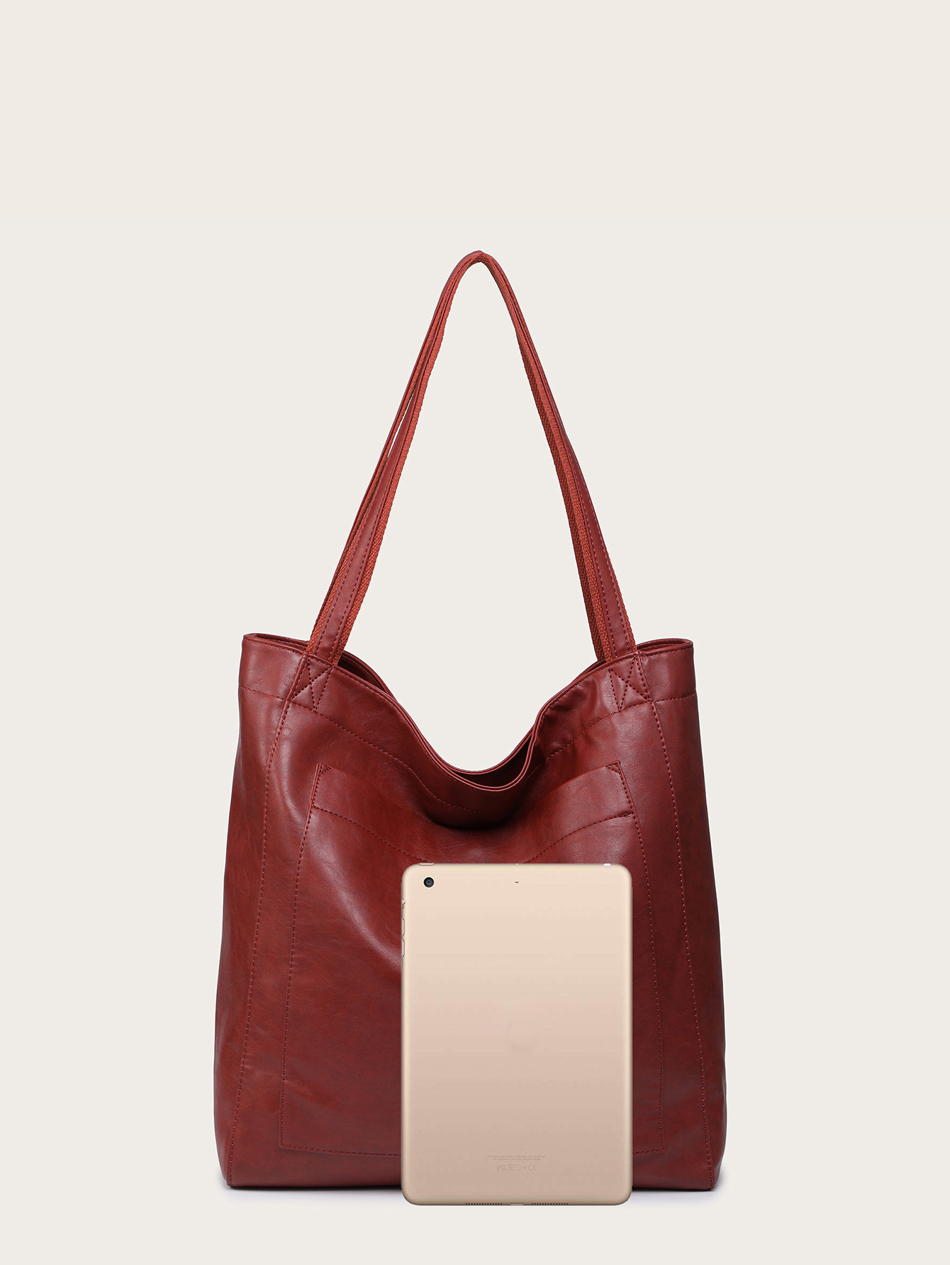 Women's Soft Leather Retro Oil Wax Leather Large Capacity Fashion Tote Bag with Pockets, Handbag and Shoulder Bag