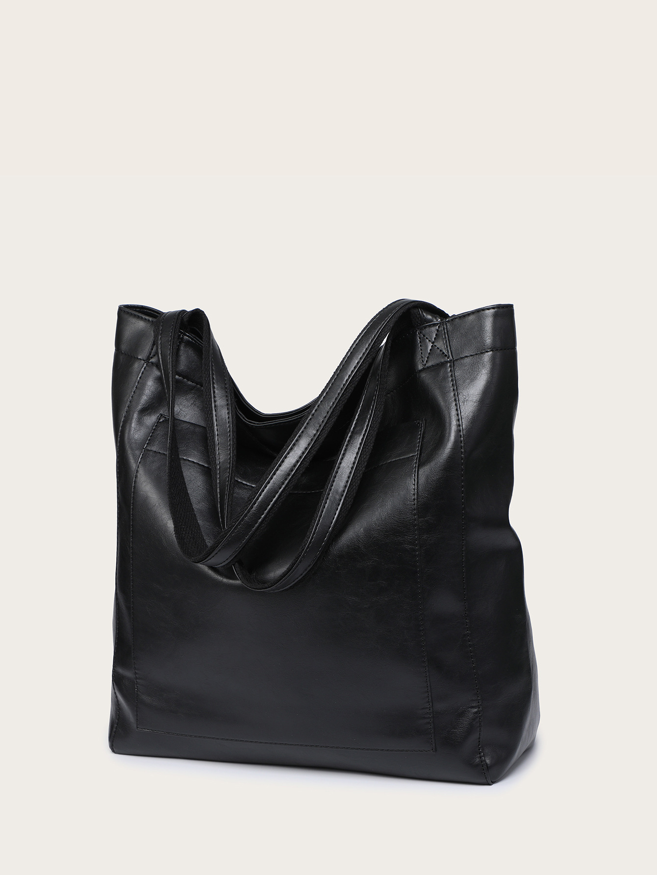 Women's Soft Leather Retro Oil Wax Leather Large Capacity Fashion Tote Bag with Pockets, Handbag and Shoulder Bag