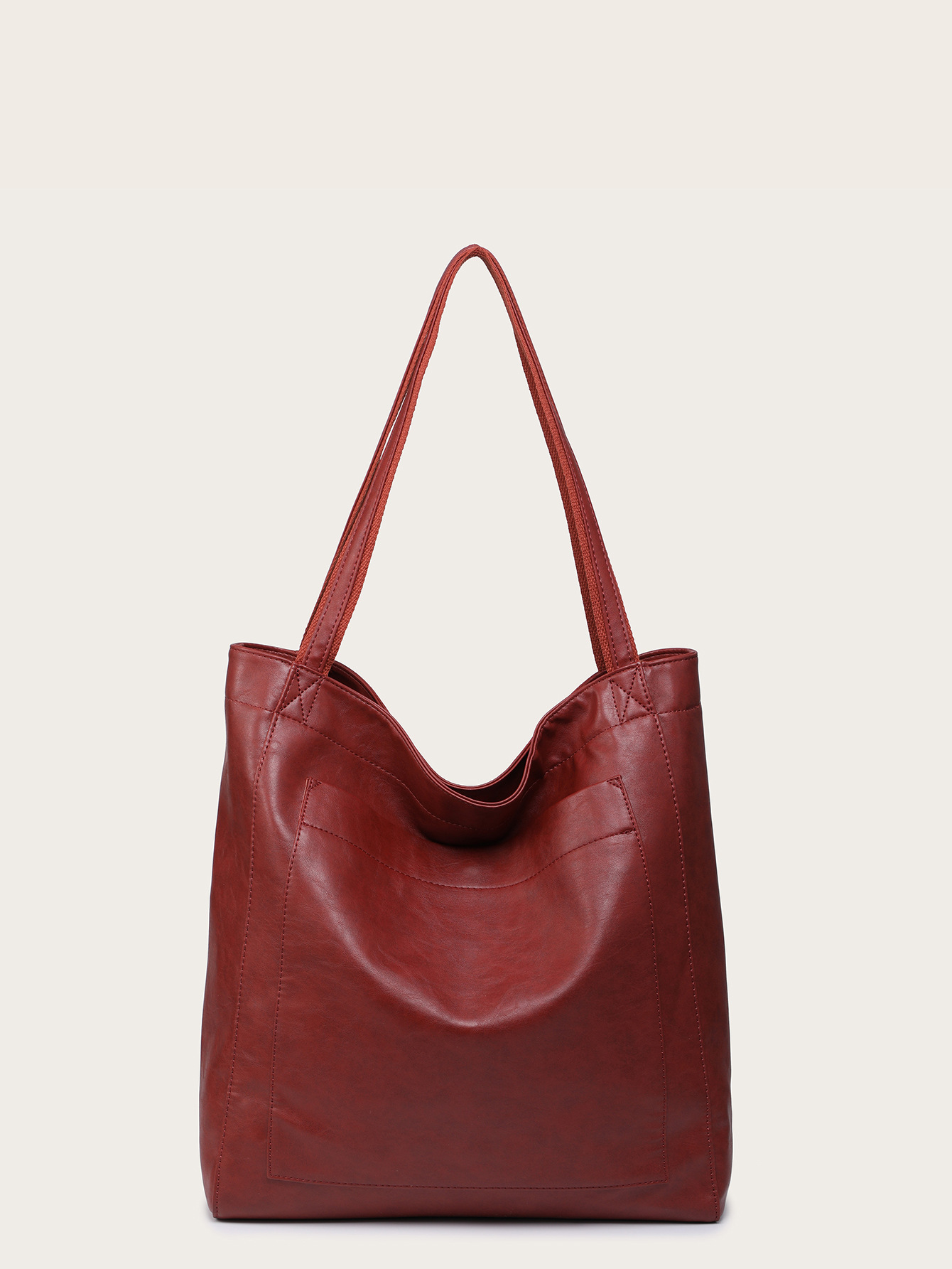 Women's Soft Leather Retro Oil Wax Leather Large Capacity Fashion Tote Bag with Pockets, Handbag and Shoulder Bag