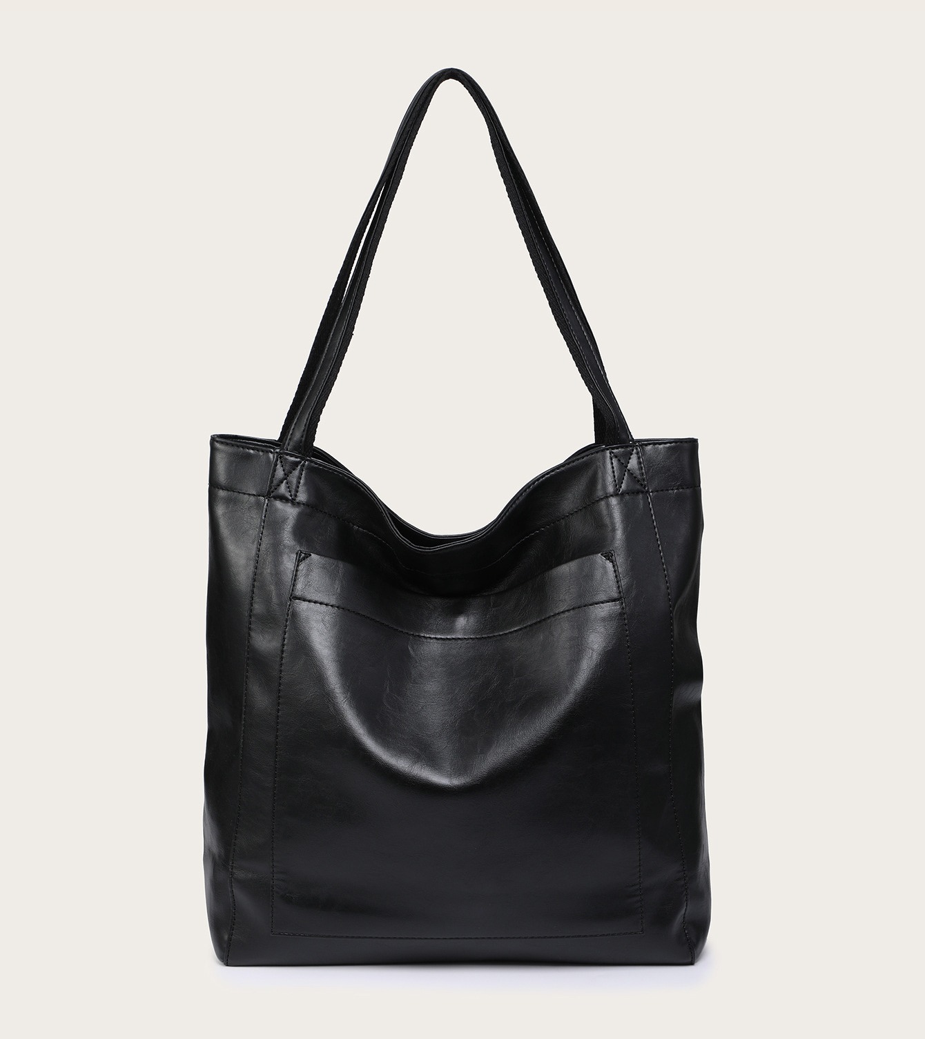 Women's Soft Leather Retro Oil Wax Leather Large Capacity Fashion Tote Bag with Pockets, Handbag and Shoulder Bag
