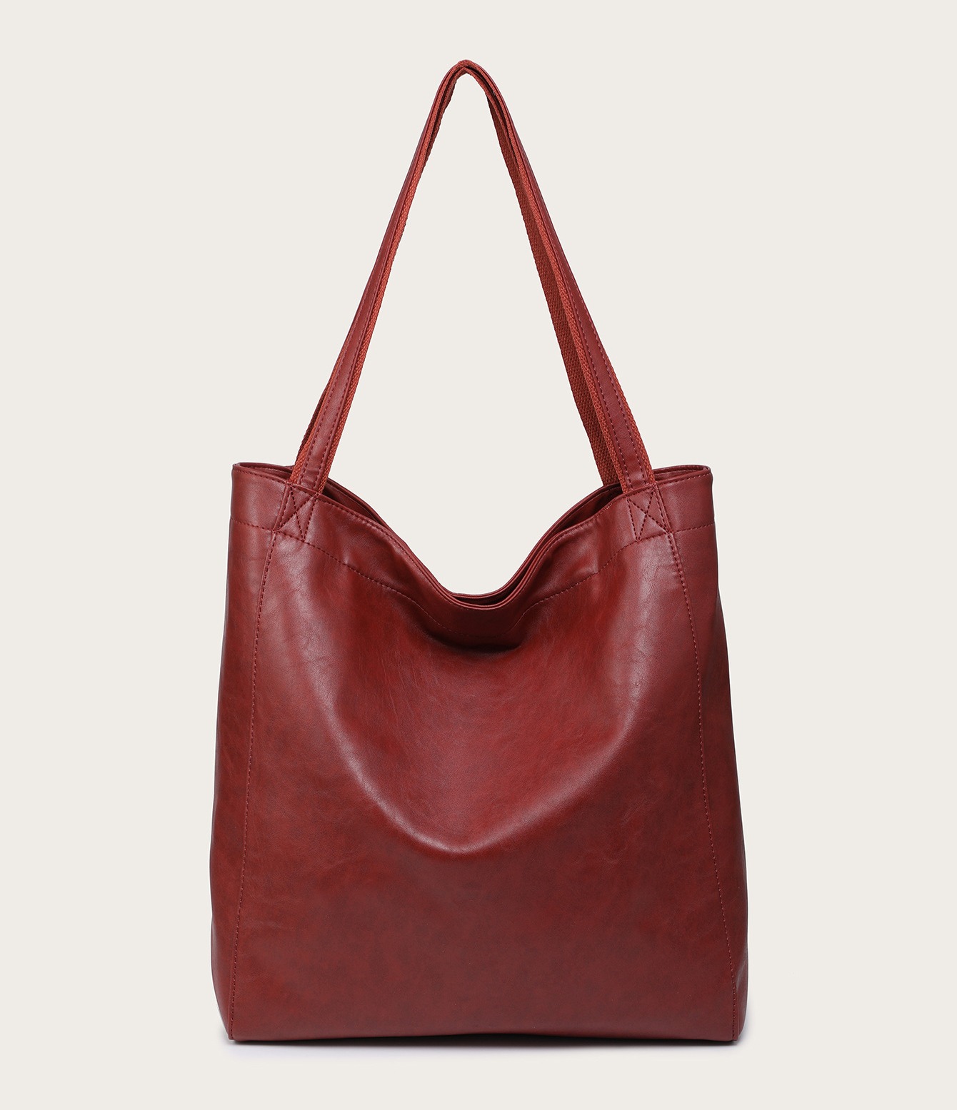Women's Soft Leather Retro Oil Wax Leather Large Capacity Fashion Tote Bag with Pockets, Handbag and Shoulder Bag