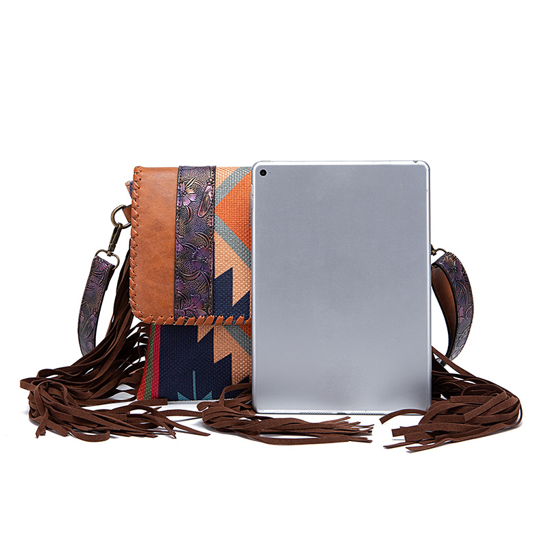 Bohemian Handwoven Tassel Cotton Linen Shoulder Crossbody Women's Bag
