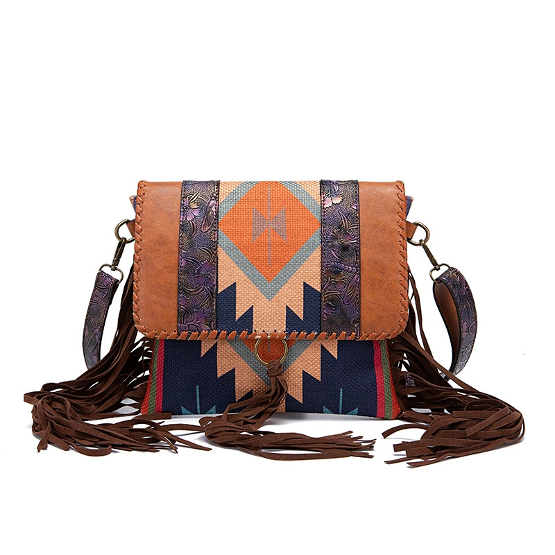 Bohemian Handwoven Tassel Cotton Linen Shoulder Crossbody Women's Bag