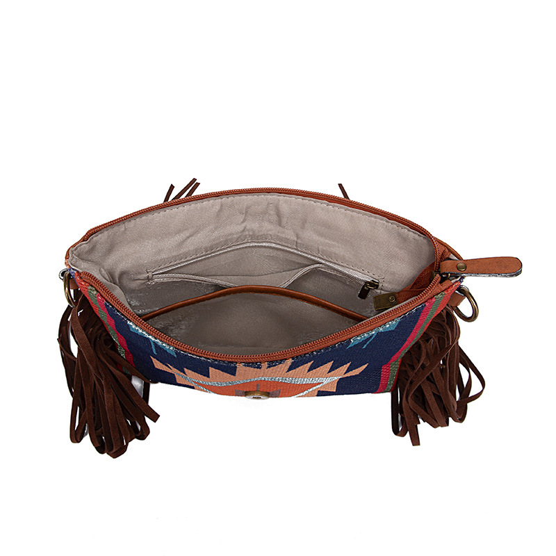 Bohemian Handwoven Tassel Cotton Linen Shoulder Crossbody Women's Bag