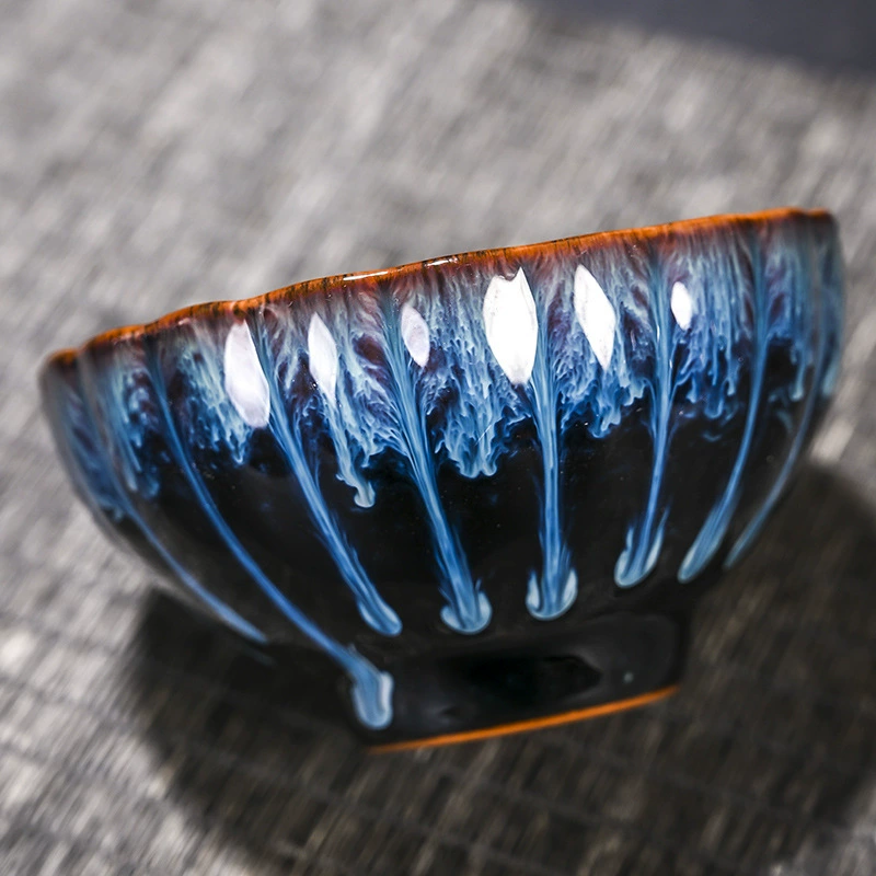 Kiln-transformed Silver-inlaid Master Cup, Gold-gilded Ceramic Tea Cup, Teaware, Single Tea Bowl, Kung Fu Tea Cup