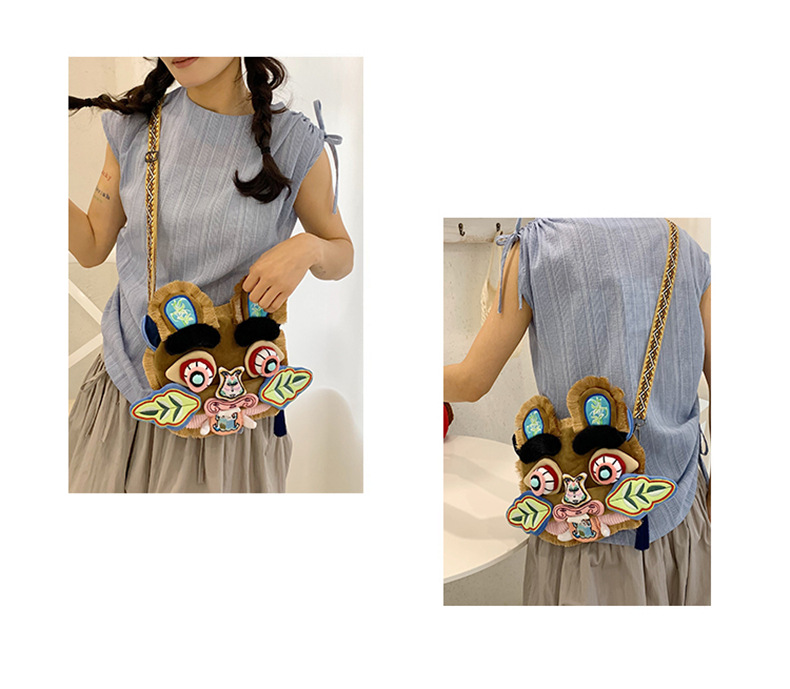 Embroidered China-chic Tiger Head Bag, Original Design Coin Purse, Multi-purpose Crossbody Bag