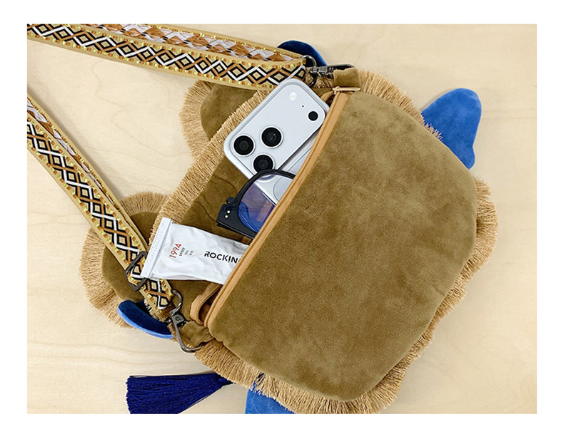 Embroidered China-chic Tiger Head Bag, Original Design Coin Purse, Multi-purpose Crossbody Bag