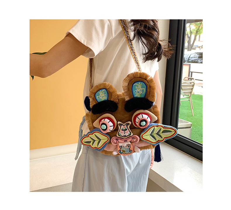 Embroidered China-chic Tiger Head Bag, Original Design Coin Purse, Multi-purpose Crossbody Bag