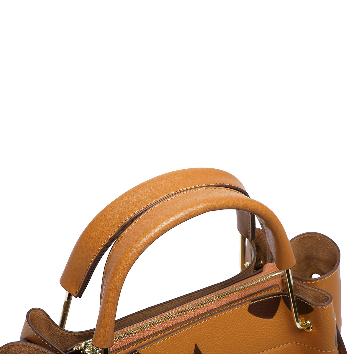 Genuine Leather Hand Tote Bag, Fashionable Textured Women's Bag, Embossed Shoulder Bag, Large Capacity Mother-Child Bucket Bag
